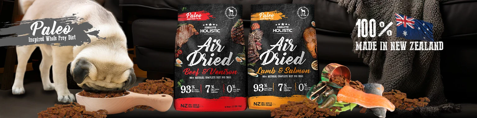 Absolute Holistic | 牛肉+鹿肉 1kg | 無穀風乾鮮食肉片主食狗糧 | BB: 1 Oct 2027